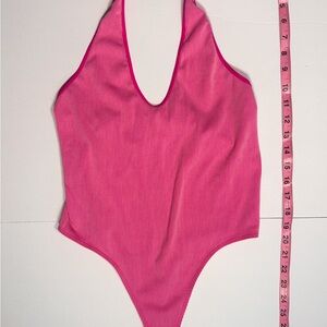 wild fable Bright Pink Ribbed One-Piece Bodysuit